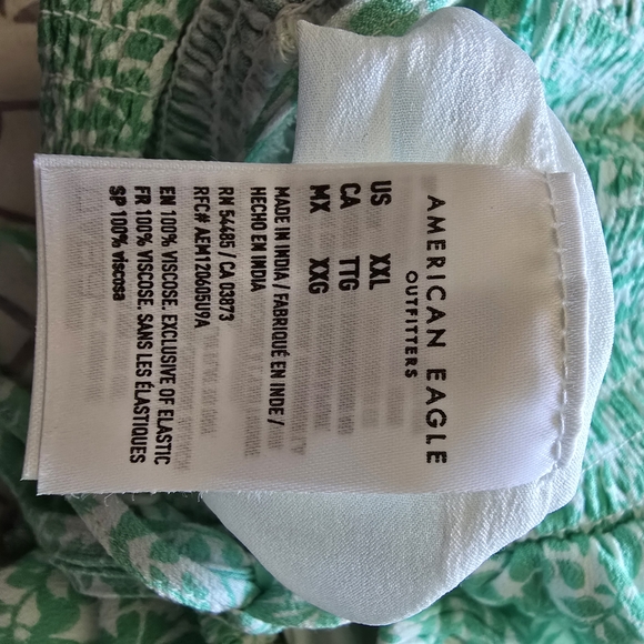 American Eagle Mint Green & White Floral Back-Tie Romper - NWT Size XXL - Picture 5 of 6